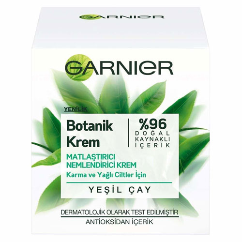 botanik-krem-matlastrici-green-tea-96 مرطوب کننده گارنیر حاوی عصاره چای سبز عصاره