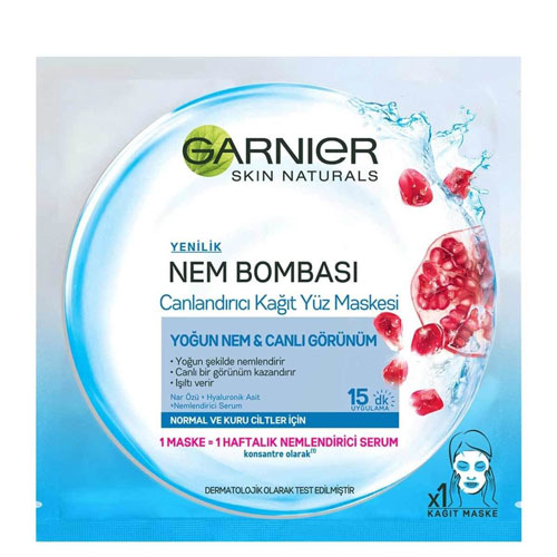 Garnier Skin Active Moisture Bomb Tissue Mask ماسک نقابی بمب آبرسان نقابی گارنیر