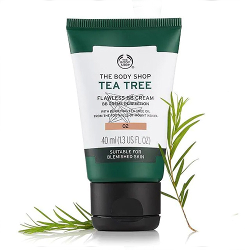 The Body Shop Tea Tree Flawless BB Cream 02 Medium کرم ب ب بادی شاپ با روغن درخت چای رنگ ۰2 مدیوم