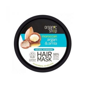 ماسک موی ارگانیک 98% طبیعی آرگان مراکشی و آملا برند اروپایی Organicshop