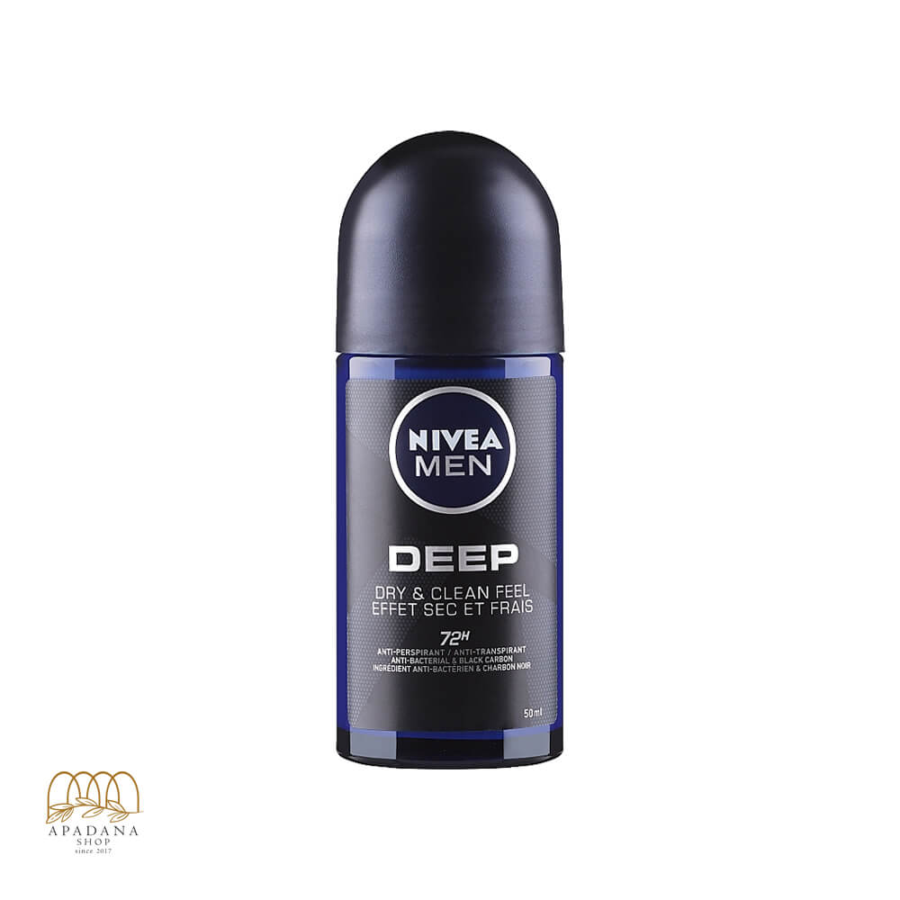 Nivea-Deep-Deodorant-Roll-on-For-Men-50ml (1) مام رول دئودورانت مردانه نیوآ مدل Deep حجم 50 میل