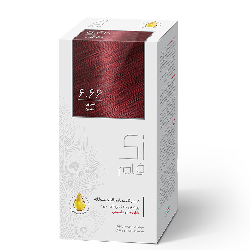 کیت رنگ مو زی فام گروه Red حجم 50 میل شماره 6.66 - شرابی آتشین کیت رنگ مو زی فام گروه Red حجم 50 میل شماره 6.66 - شرابی آتشین