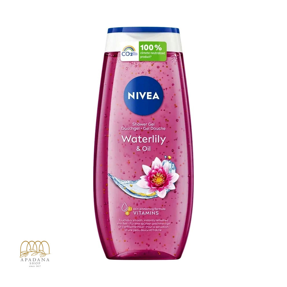 Nivea-Shower-Gel-Waterlily-&-Oil-250ml ژل شستشوی بدن زنانه نیوآ مدل Waterlily & Oil حجم ۲۵۰ میل