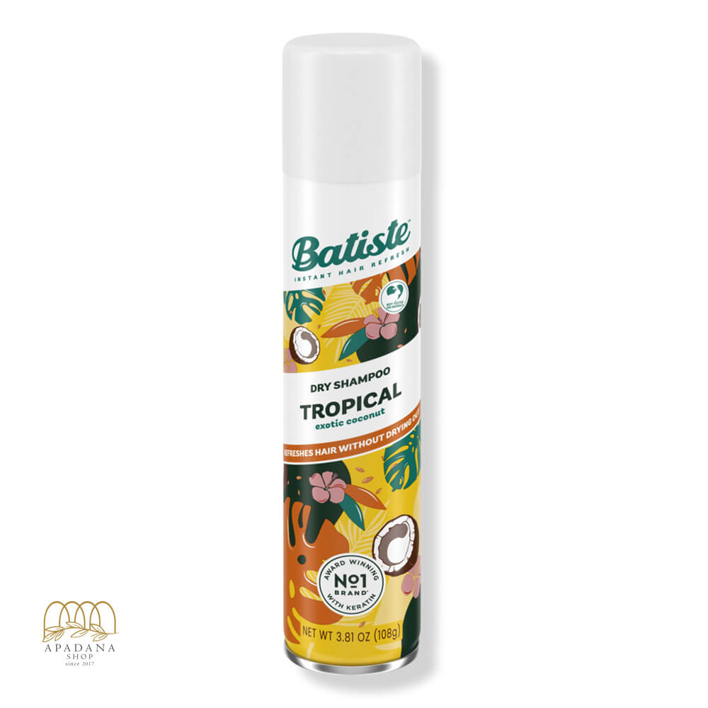 Batiste-dry-shampoo-tropical-exotic-coconut-200ml (1) شامپو خشک باتیست مدل Tropical حجم 200 میل