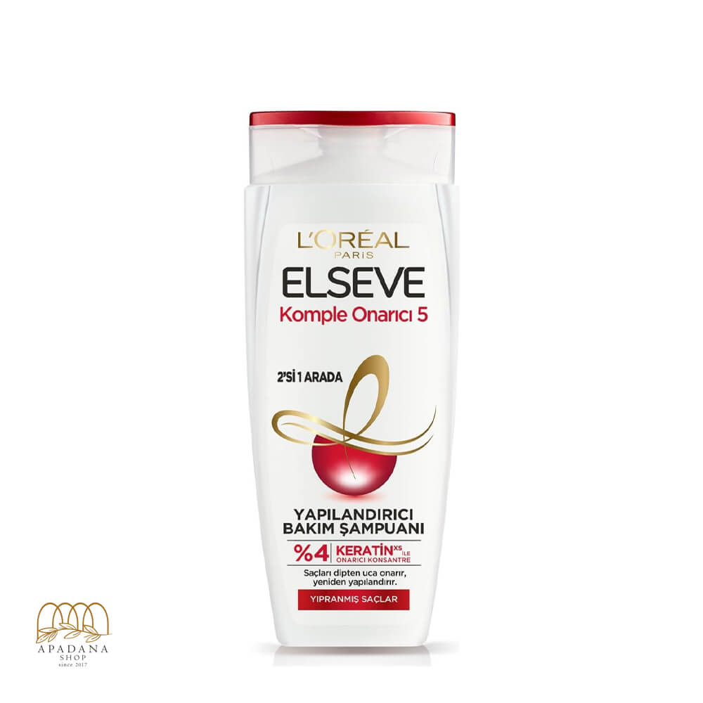 L'Oréal-Paris-Elseve-Komple-Onarıcı-5-Yapilandirici-Bakim -şampuani--390ml (1) شامپو ترمیم کننده لورال السیو مدل Komple Onarıcı 5 حجم 390 میل