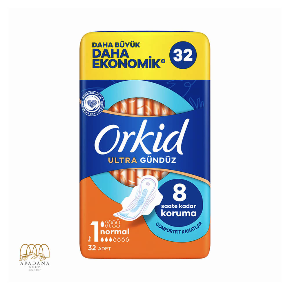 Orkid-Ultra-Extra-Quad-Pack-(Normal-32-packs) (1) نوار بهداشتی ارکید Orkid مدل Ultra Gunduz ویژه روز سایز ۱ بسته ۳۲ عددی