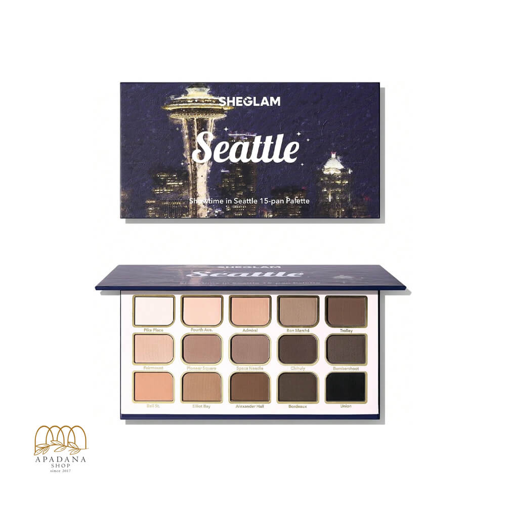 Sheglam-Showtime-In-Seattle-15-Pan-Palette (1) پالت سایه چشم 15 تایی شیگلم مدل Showtime In Seattle